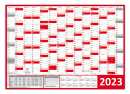 Wandkalender DIN A1 2023 Rot - gerollt